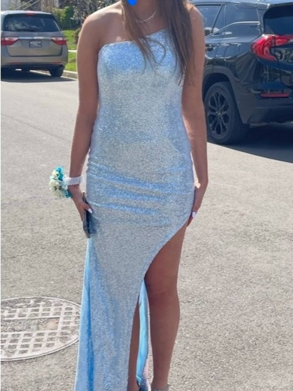 Jovani Sequin Light Blue Prom Gown (size 2)